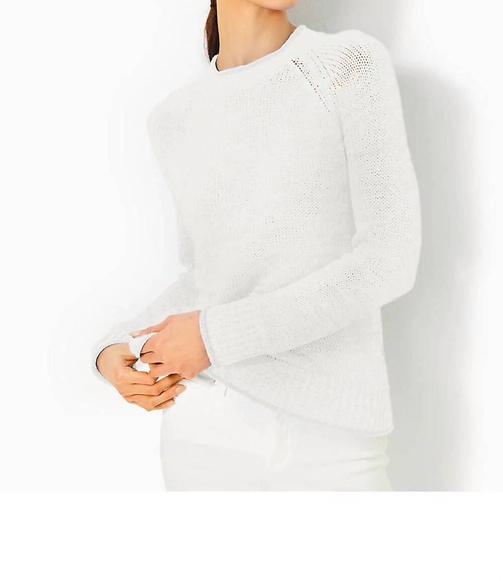 NEW LILLY PULITZER deba crewneck sweater in resort white